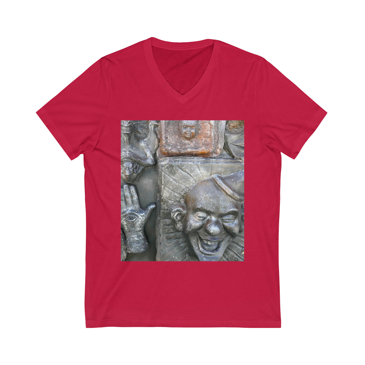 Cosmic Laughter - Unisex Jersey Short Sleeve V-Neck Tee - Fry1Productions