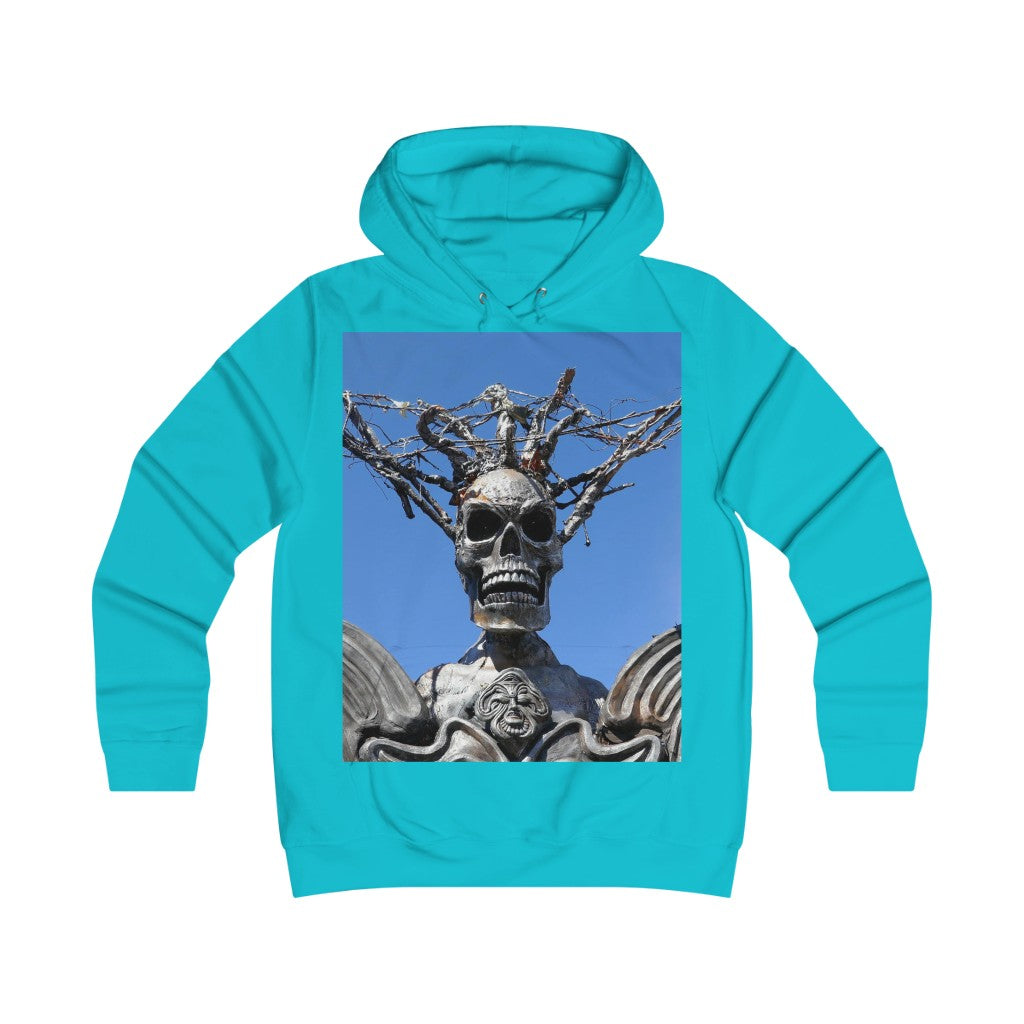 "Skull Warrior Stare" - Girlie College Hoodie - Fry1Productions