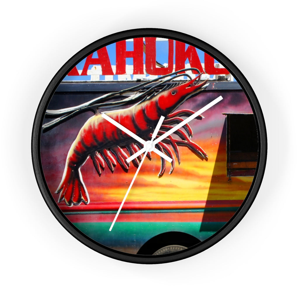 "Kahuku Kai" - 10" Wooden Frame Wall Clock - Fry1Productions