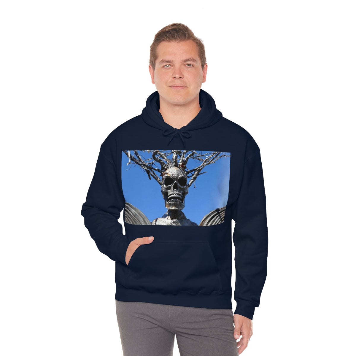 Skull Warrior Stare - Unisex Heavy Blend Hooded Sweatshirt - Fry1Productions