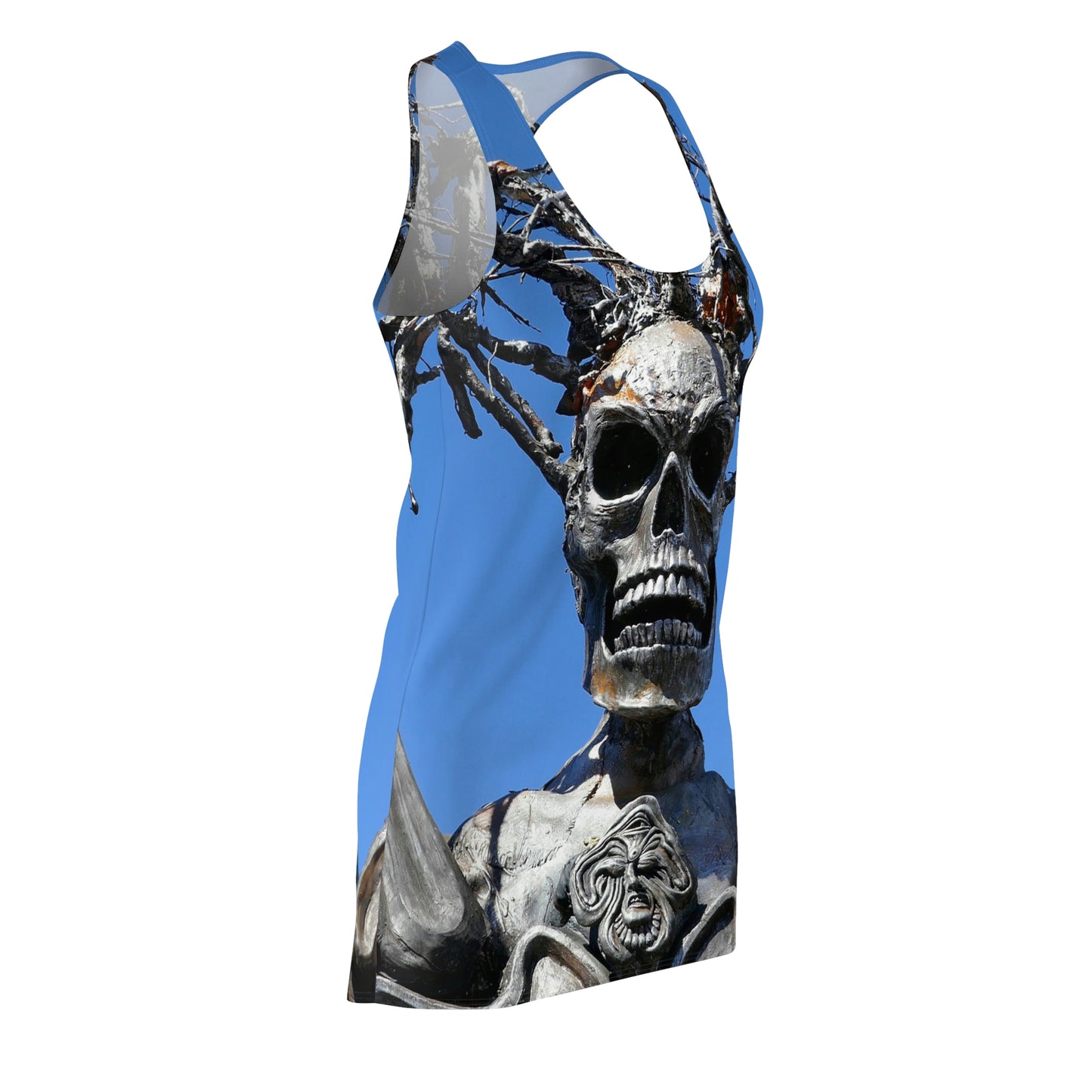 Skull Warrior Stare - Women's All-Over Print Racerback Dress - Fry1Productions