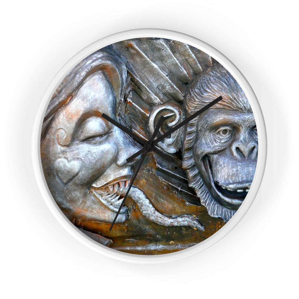"Snakily Speaking" - 10" Wooden Frame Wall Clock - Fry1Productions