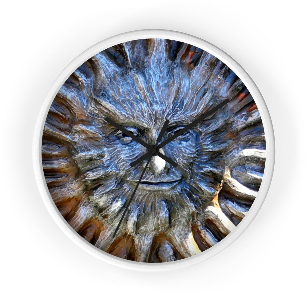 "Sun God" - 10" Wooden Frame Wall Clock - Fry1Productions