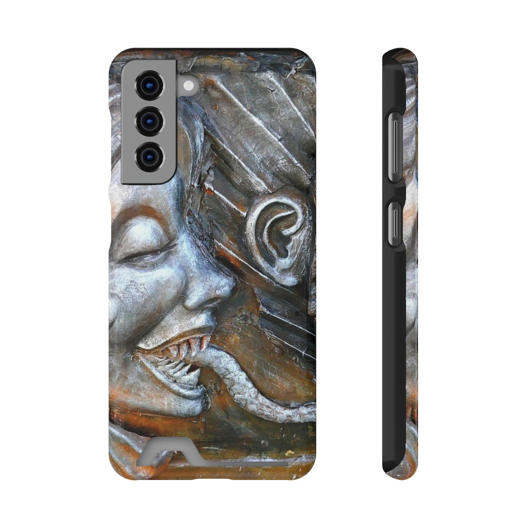 "Snakily Speaking" - Galaxy S22 S21 & iPhone 13 Case With Card Holder - Fry1Productions