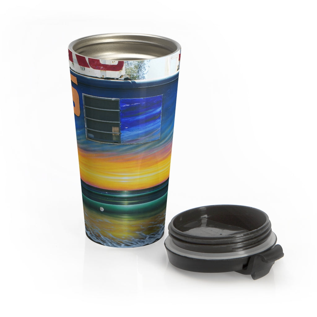 "Fumis Aloha" - Stainless Steel Travel Mug 15 oz - Fry1Productions