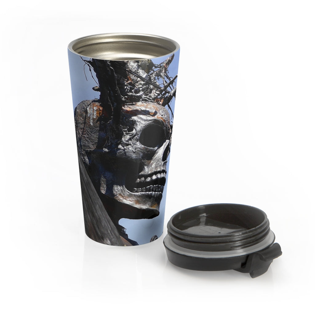 “Skull Warrior” - Stainless Steel Travel Mug 15 oz - Fry1Productions