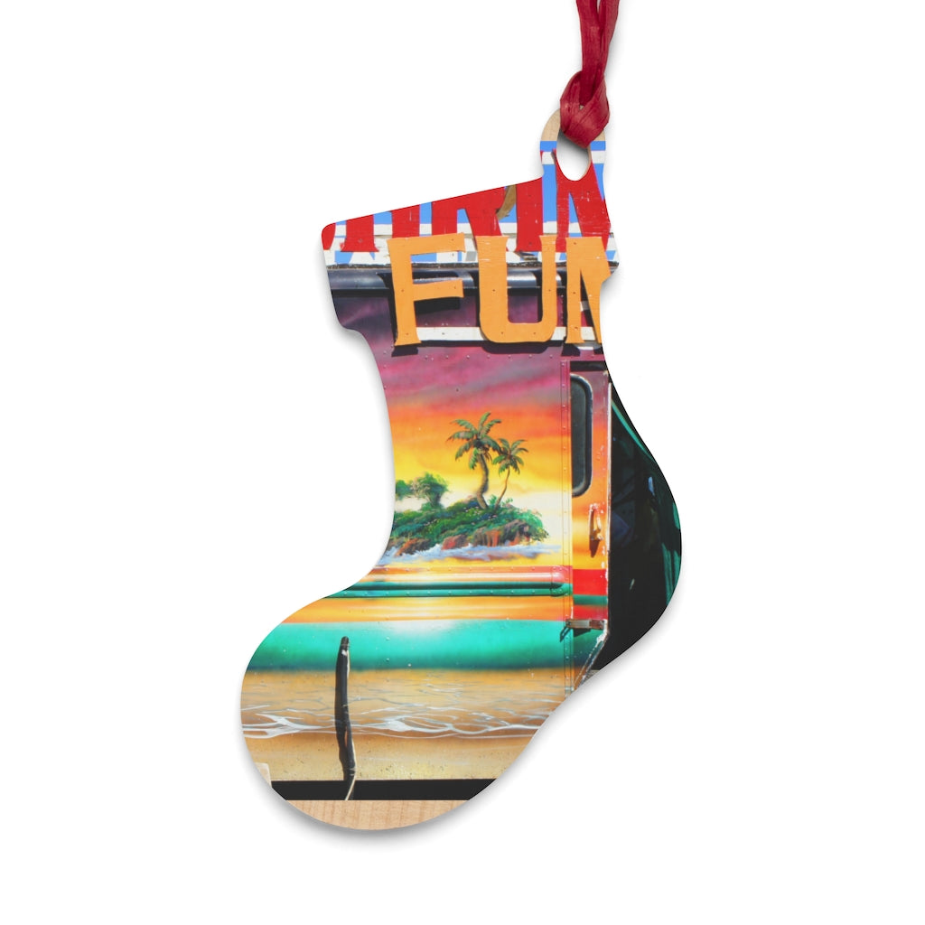 Island Love - Wooden Christmas Ornaments - Fry1Productions