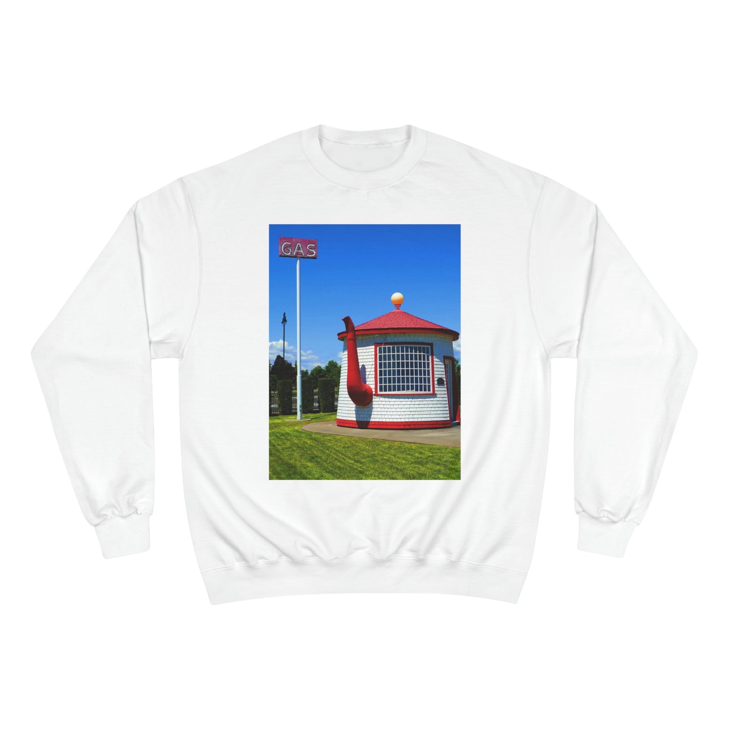 Historic Teapot Dome Service Station - Champion Sweatshirt - Fry1Productions