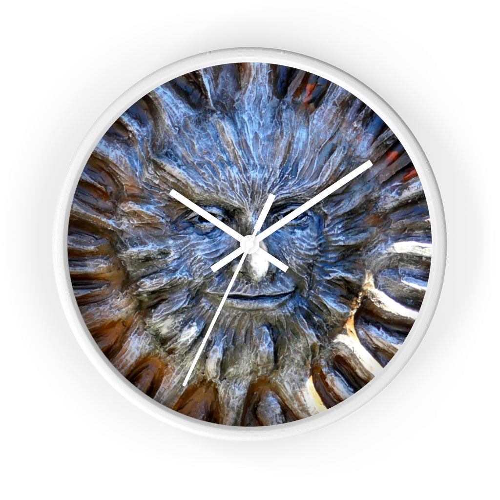 "Sun God" - 10" Wooden Frame Wall Clock - Fry1Productions