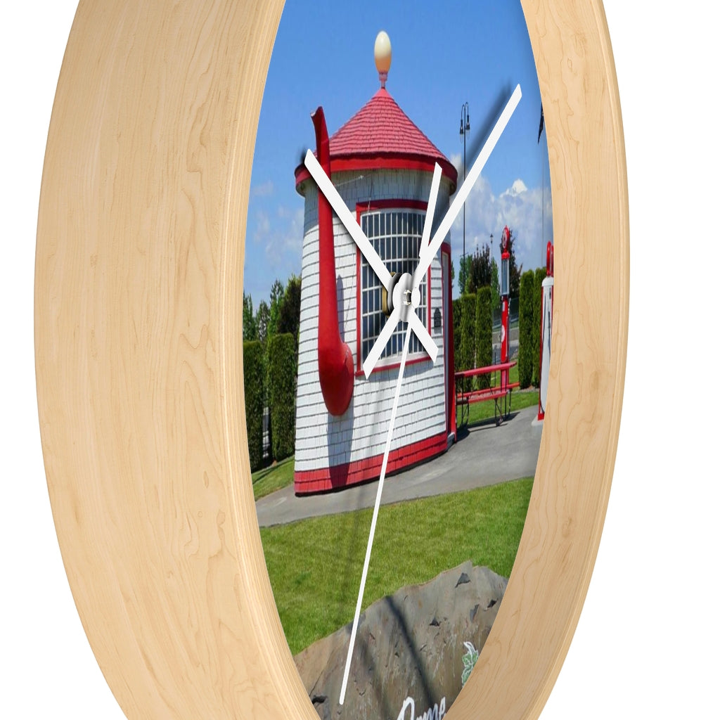 "Teapot Dome Memorial Park" - 10" Wooden Frame Wall Clock - Fry1Productions