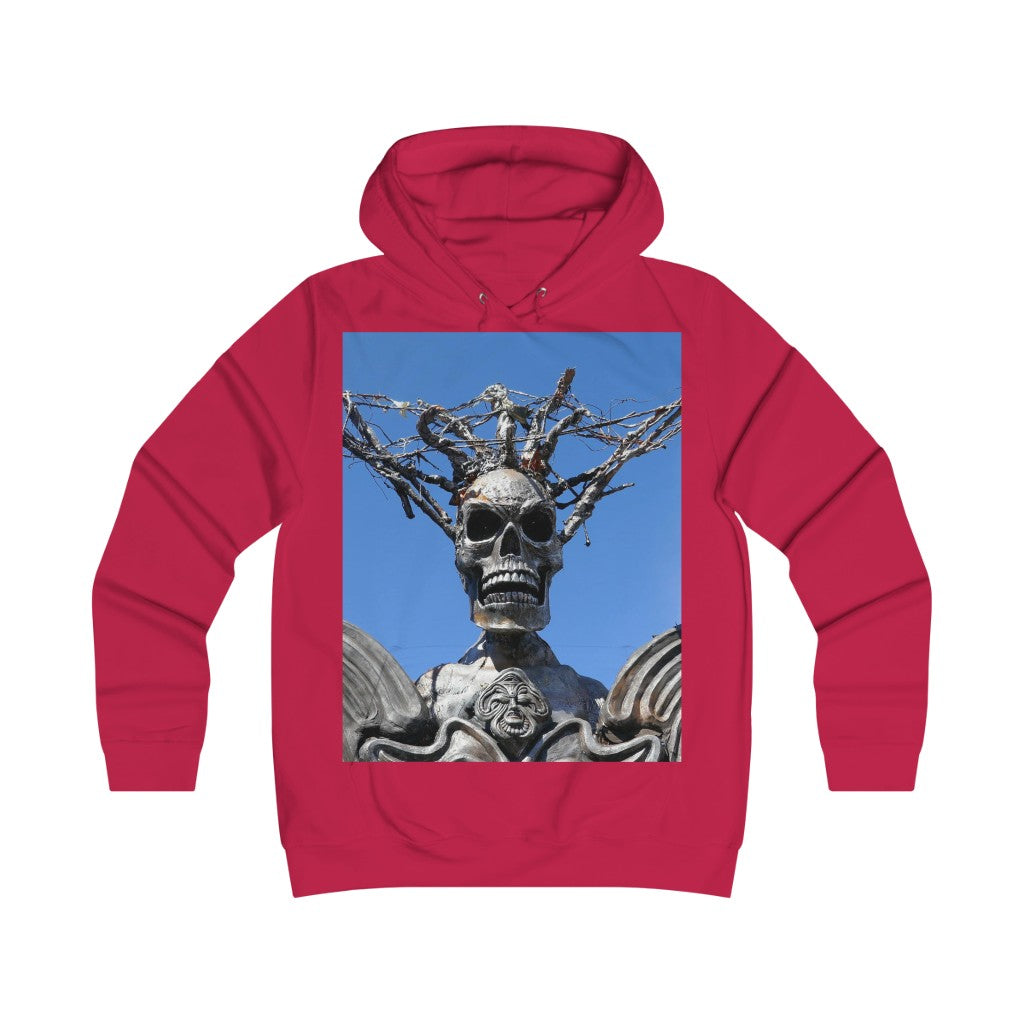 "Skull Warrior Stare" - Girlie College Hoodie - Fry1Productions