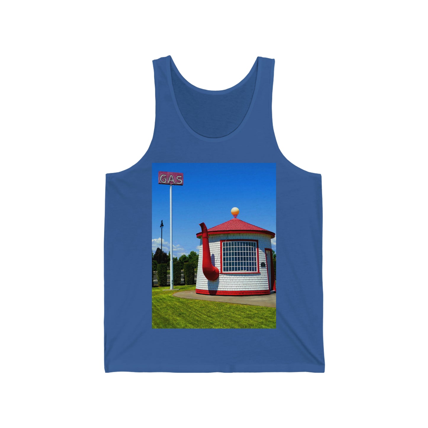 Historic Teapot Dome Service Station - Unisex Jersey Tank - Fry1Productions