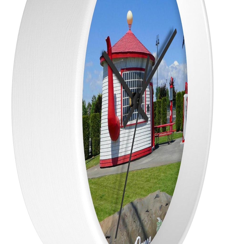 "Teapot Dome Memorial Park" - 10" Wooden Frame Wall Clock - Fry1Productions