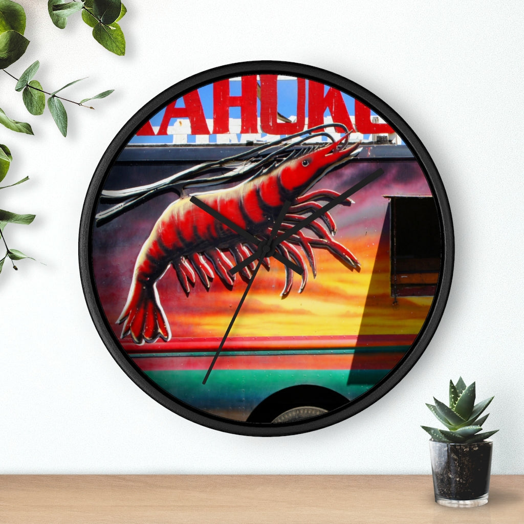 "Kahuku Kai" - 10" Wooden Frame Wall Clock - Fry1Productions