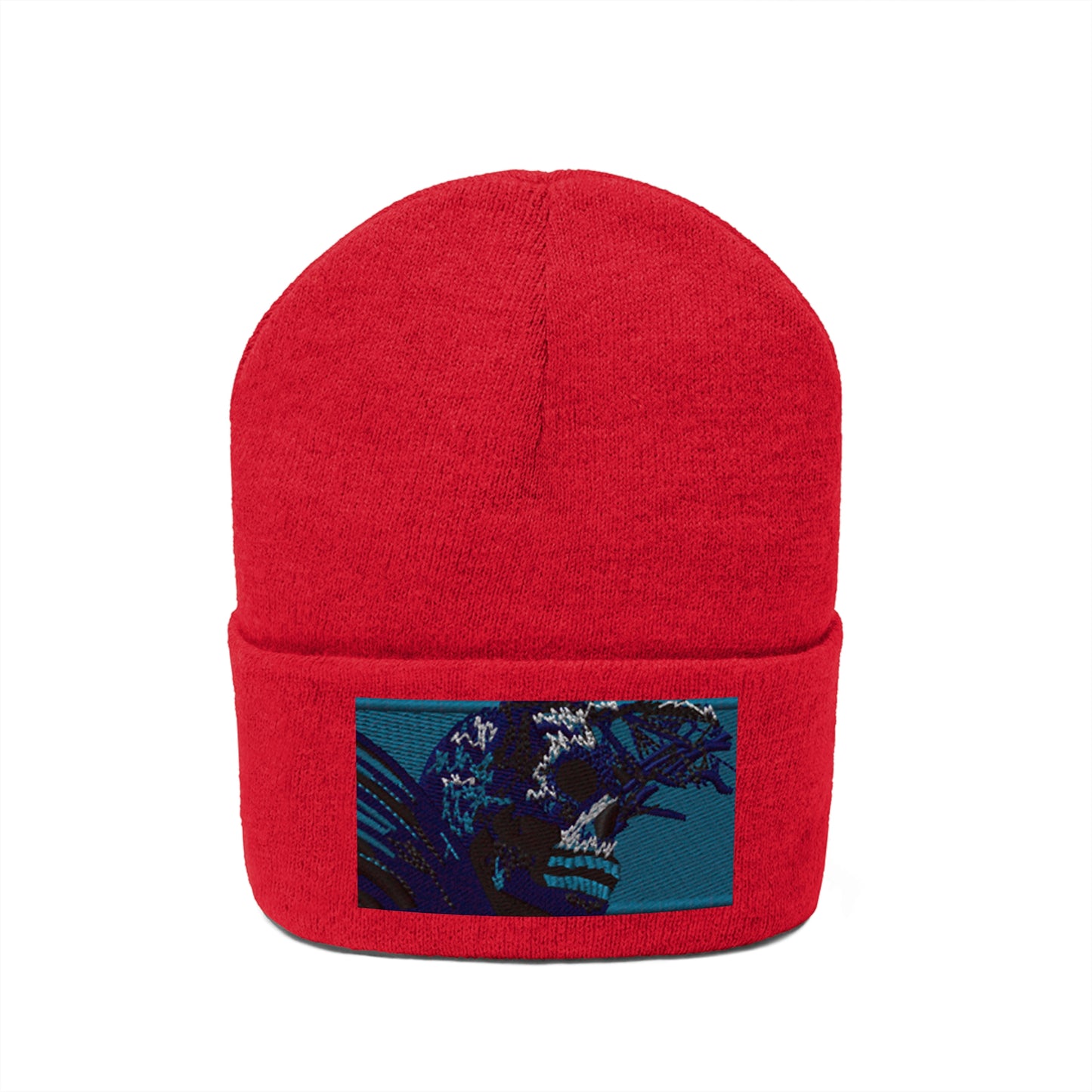 Skull Warrior (color) - Unisex Knit Beanie - Fry1Productions