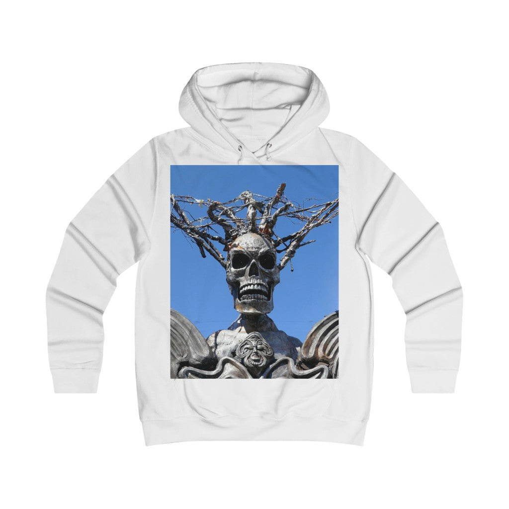 "Skull Warrior Stare" - Girlie College Hoodie - Fry1Productions