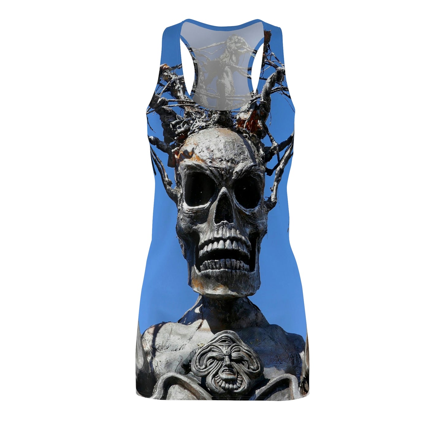 Skull Warrior Stare - Women's All-Over Print Racerback Dress - Fry1Productions
