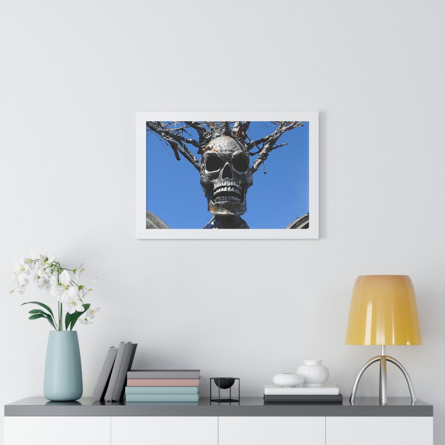 Skull Warrior Stare - Framed Horizontal Poster - Fry1Productions