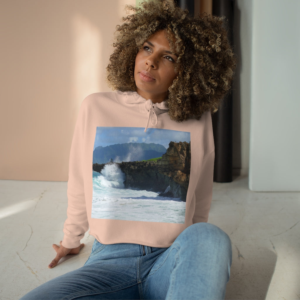 Rockin Surfer's Rope - Crop Hoodie - Fry1Productions