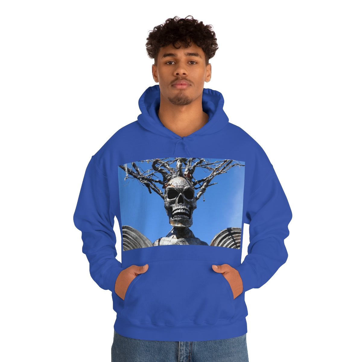 Skull Warrior Stare - Unisex Heavy Blend Hooded Sweatshirt - Fry1Productions