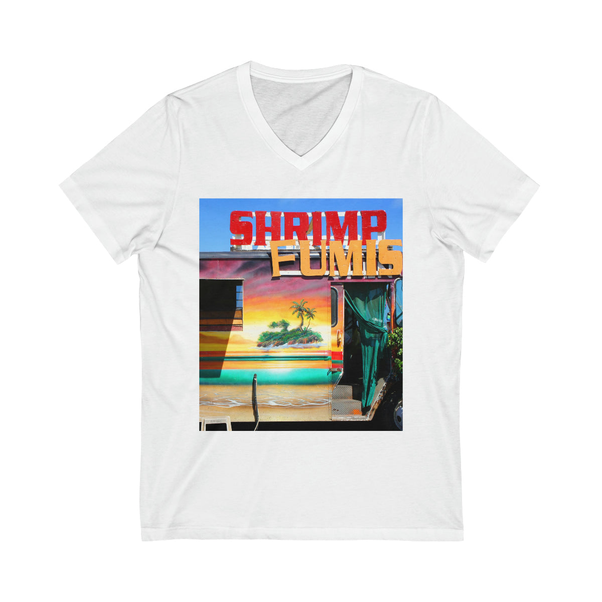 Island Love - Unisex Jersey Short Sleeve V-Neck Tee - Fry1Productions