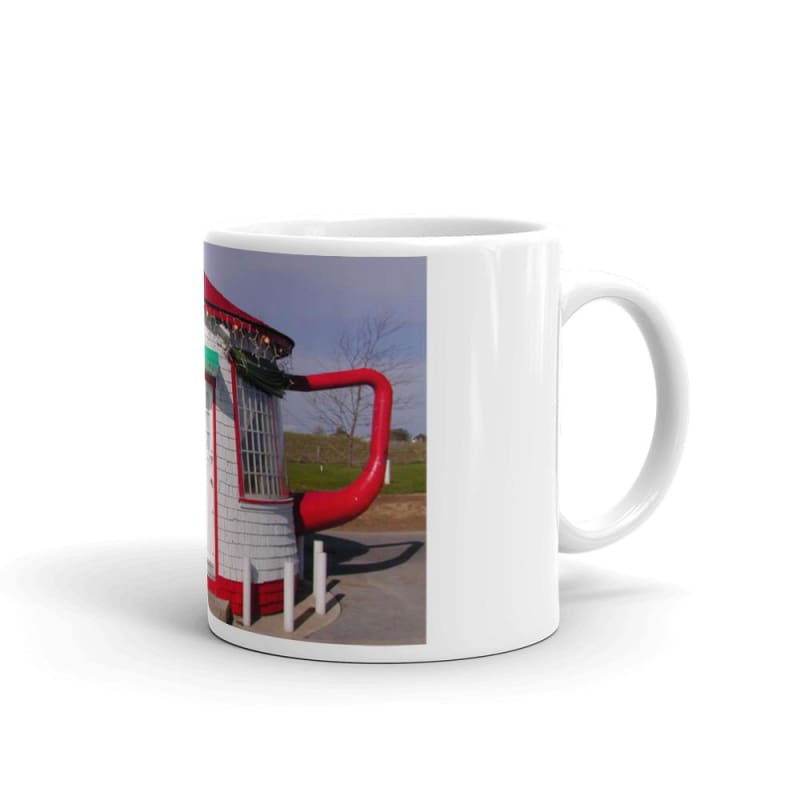 "Historic Teapot Dome Service Station" - 11 oz and 15 oz Ceramic White Gloss Coffee Mugs - Fry1Productions