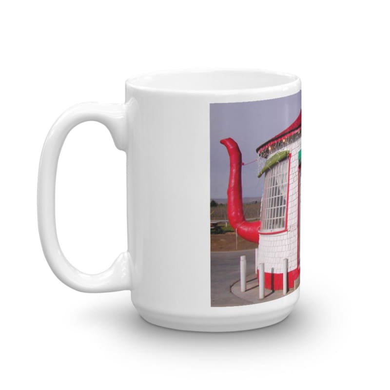 "Historic Teapot Dome Service Station" - 11 oz and 15 oz Ceramic White Gloss Coffee Mugs - Fry1Productions