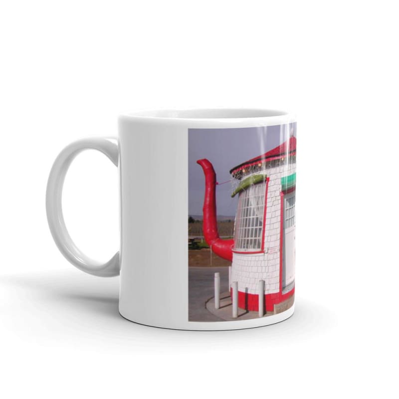 "Historic Teapot Dome Service Station" - 11 oz and 15 oz Ceramic White Gloss Coffee Mugs - Fry1Productions