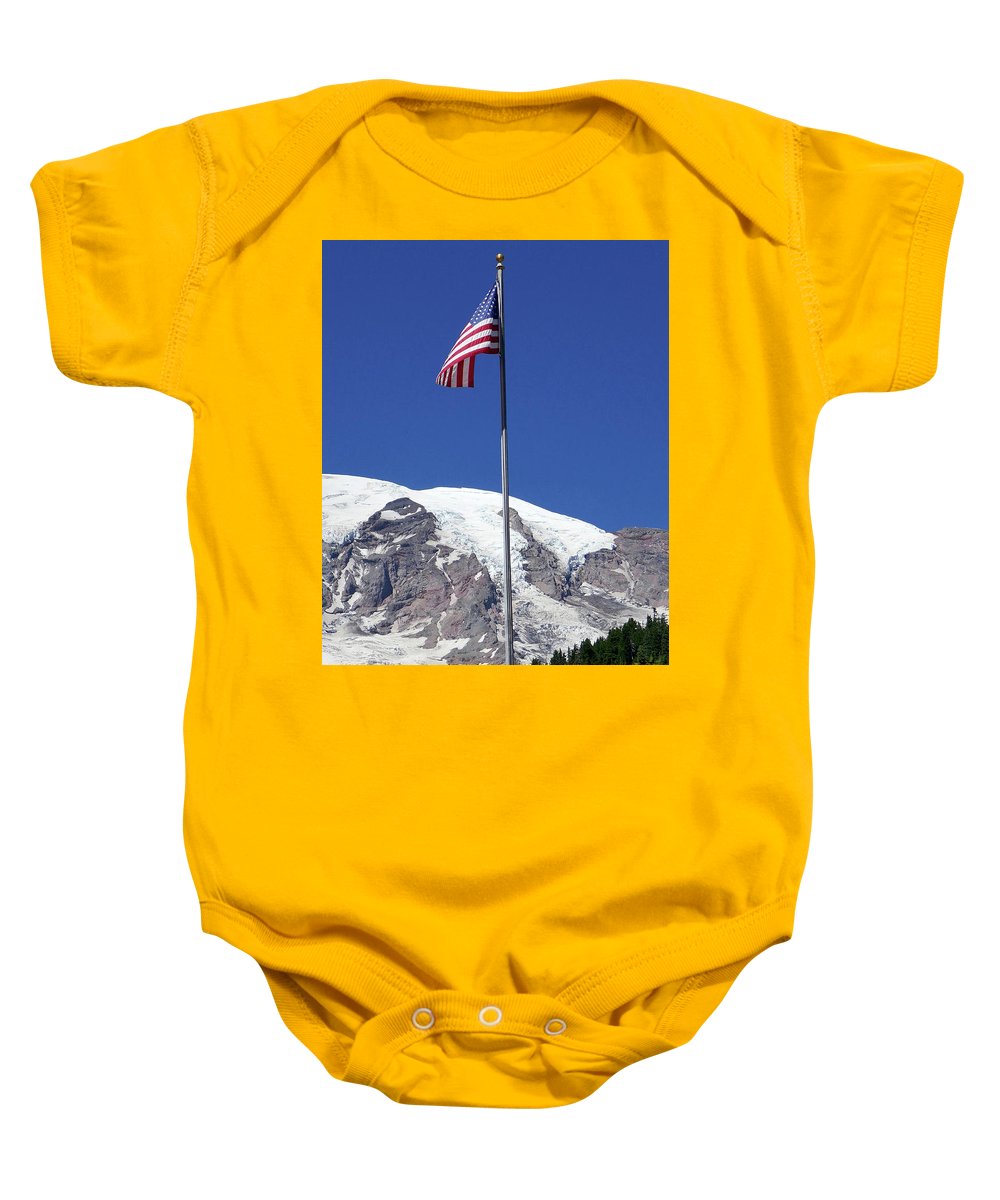 "Patriotic Rainier" - Baby Onesie - Fry1Productions