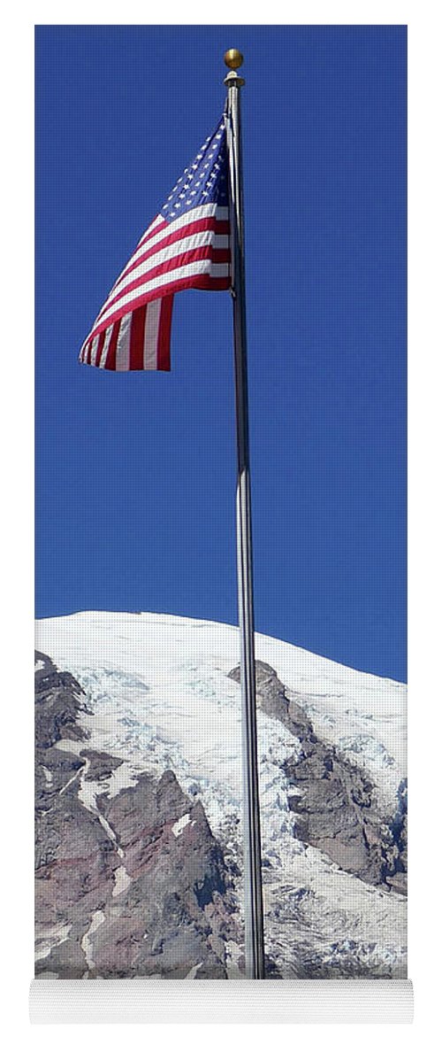 "Patriotic Rainier" - Yoga Mat - Fry1Productions