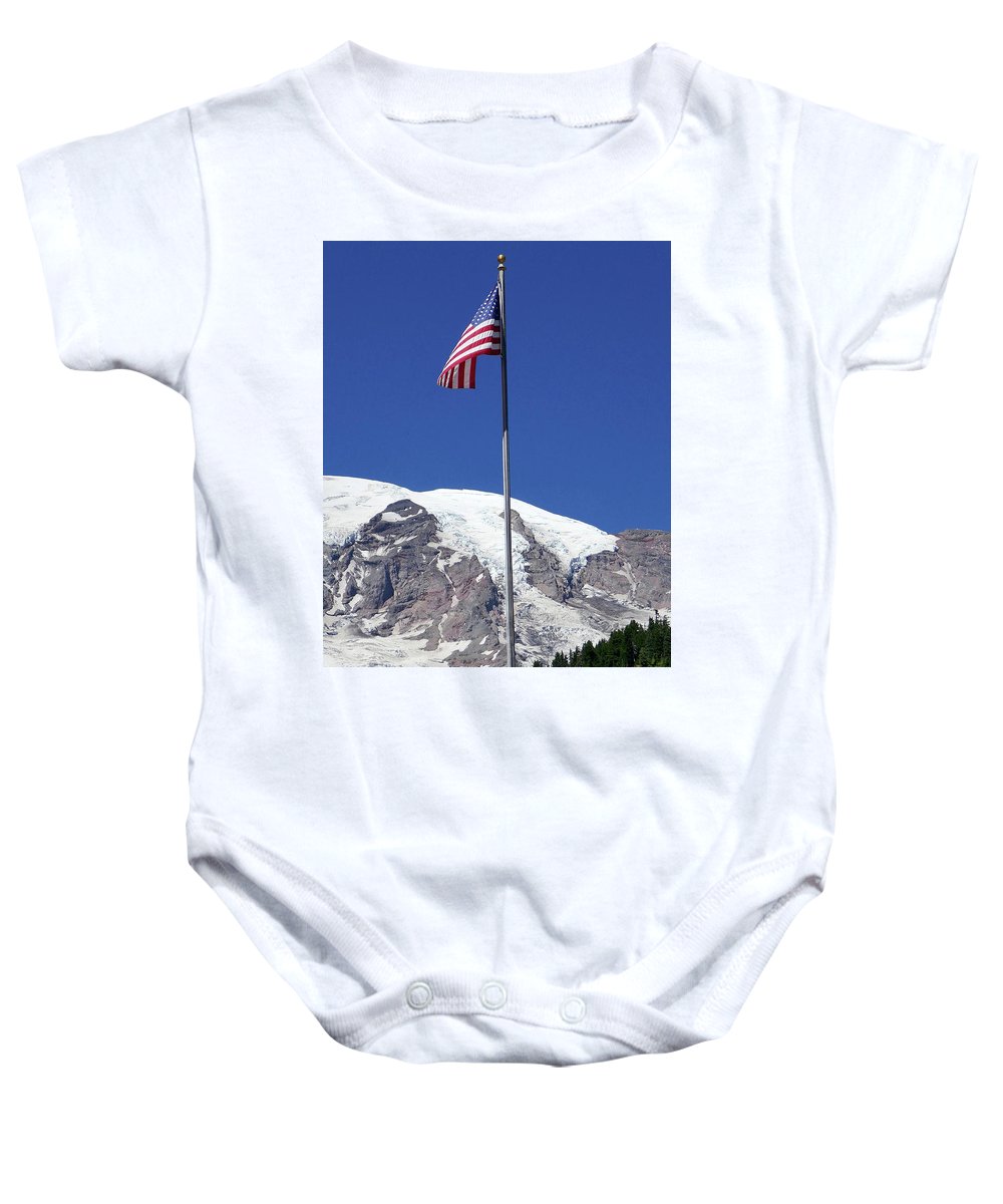 "Patriotic Rainier" - Baby Onesie - Fry1Productions