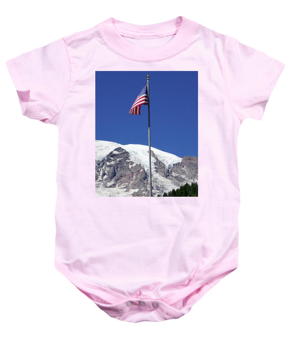 "Patriotic Rainier" - Baby Onesie - Fry1Productions