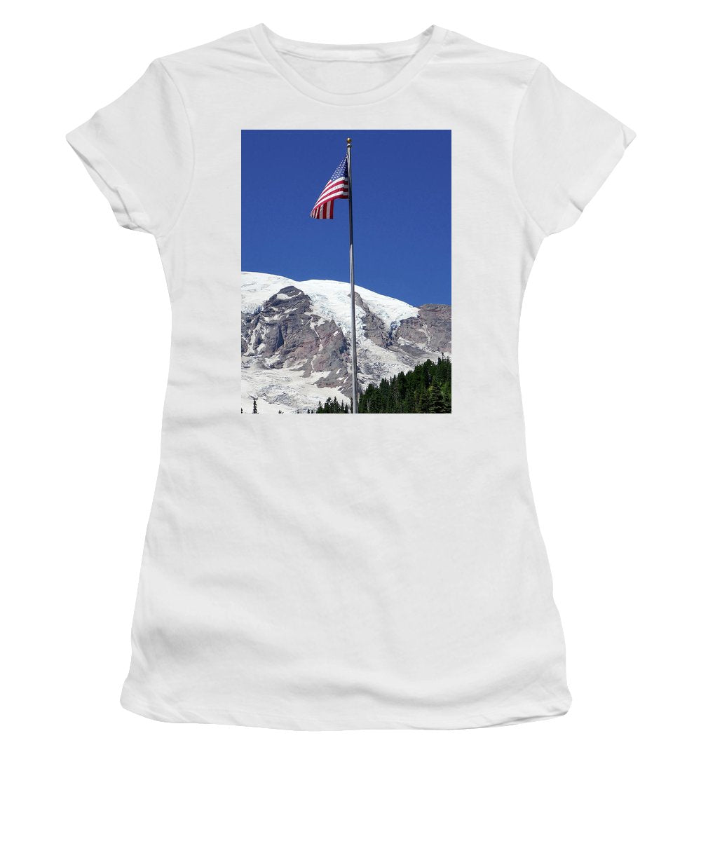 Patriotic Rainier - Women's T-Shirt - Fry1Productions