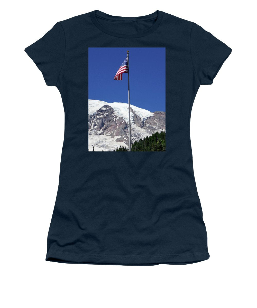 Patriotic Rainier - Women's T-Shirt - Fry1Productions