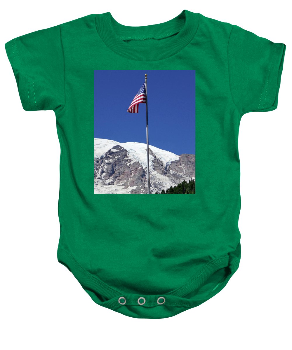 "Patriotic Rainier" - Baby Onesie - Fry1Productions