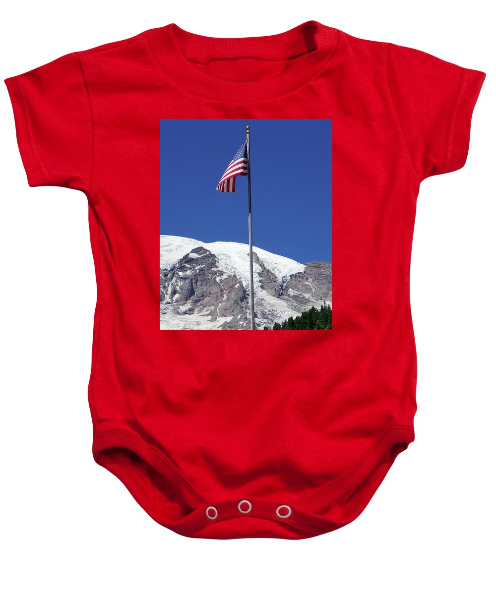 "Patriotic Rainier" - Baby Onesie - Fry1Productions