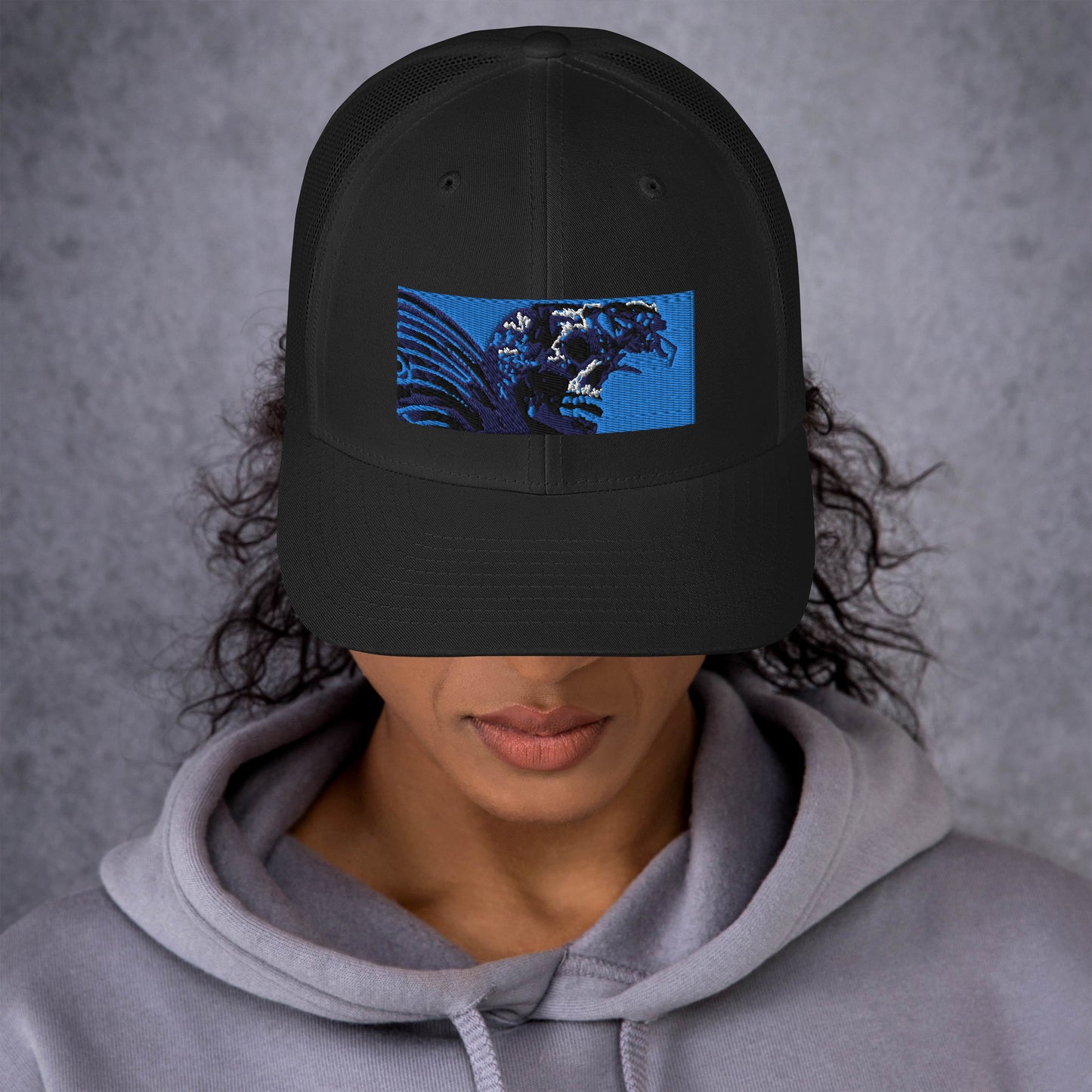 Skull Warrior (Color) - Retro Trucker Hat - Fry1Productions
