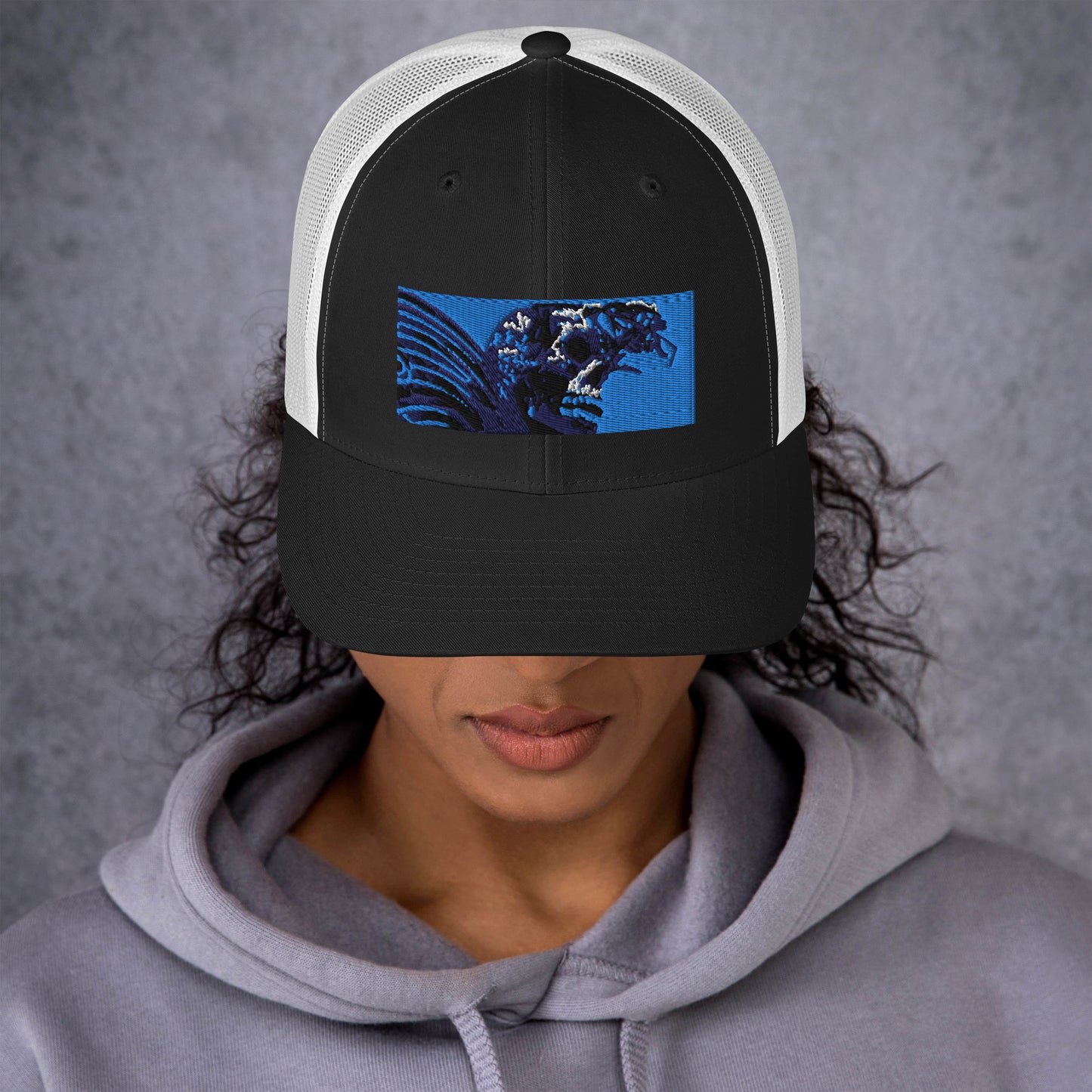 Skull Warrior (Color) - Retro Trucker Hat - Fry1Productions