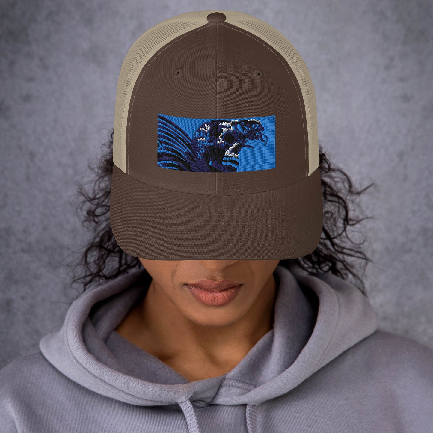 Skull Warrior (Color) - Retro Trucker Hat - Fry1Productions