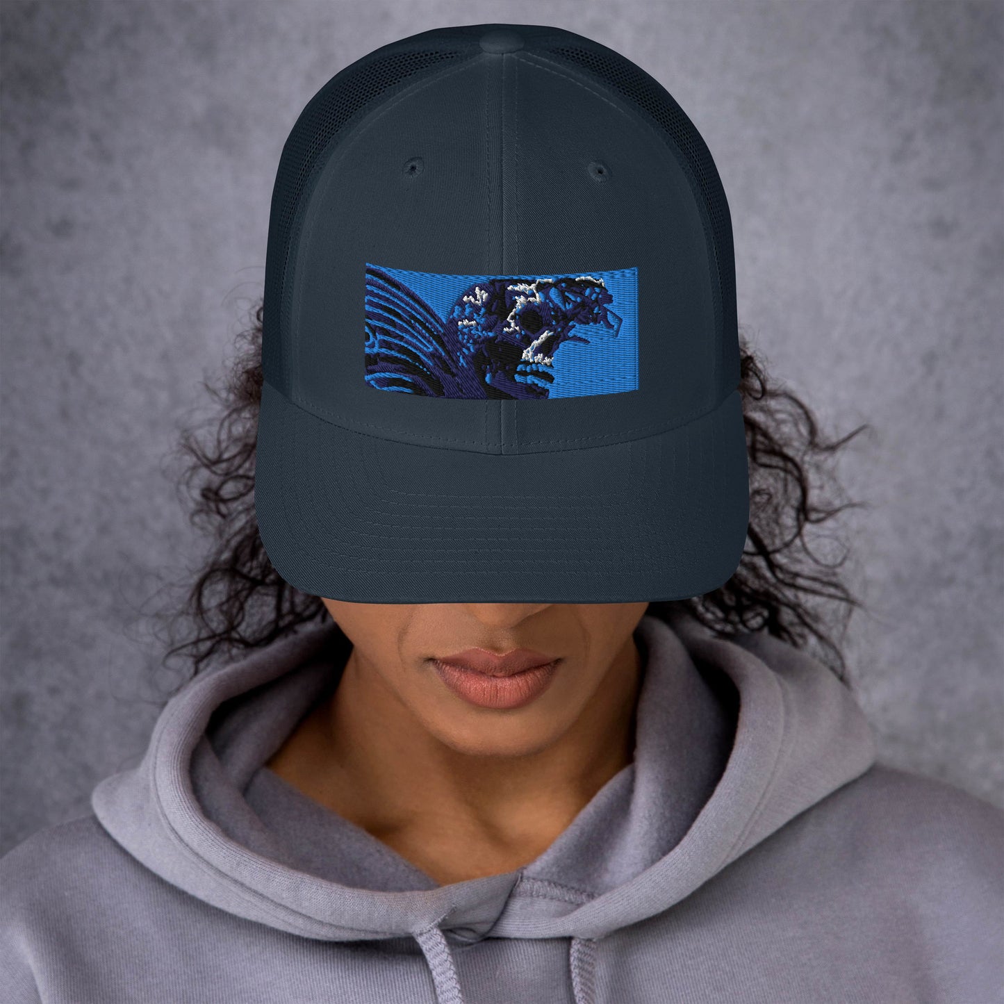 Skull Warrior (Color) - Retro Trucker Hat - Fry1Productions