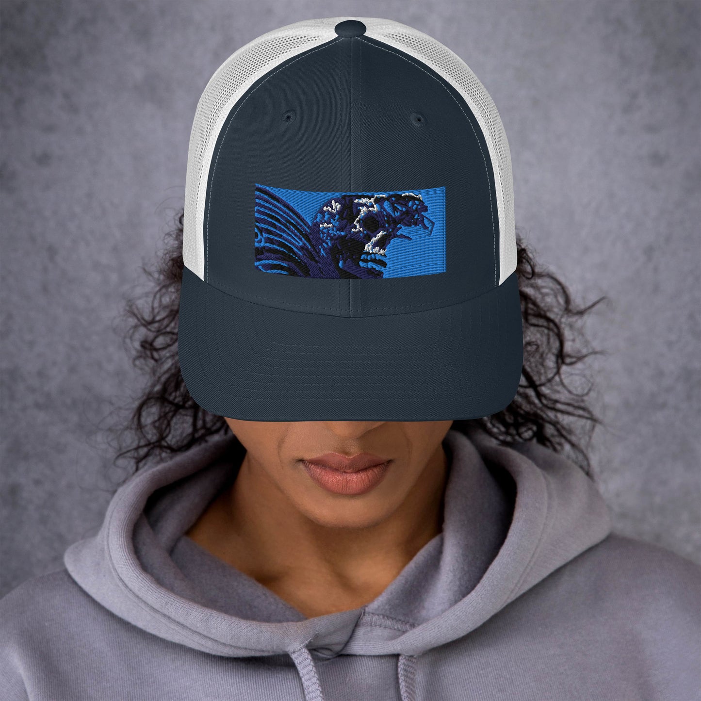 Skull Warrior (Color) - Retro Trucker Hat - Fry1Productions