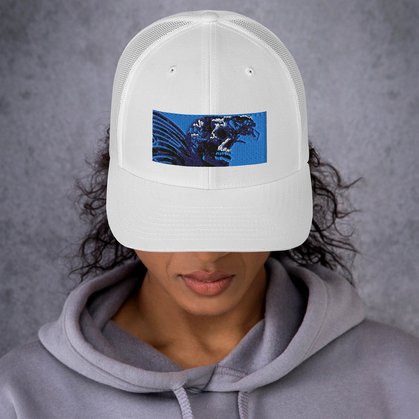 Skull Warrior (Color) - Retro Trucker Hat - Fry1Productions