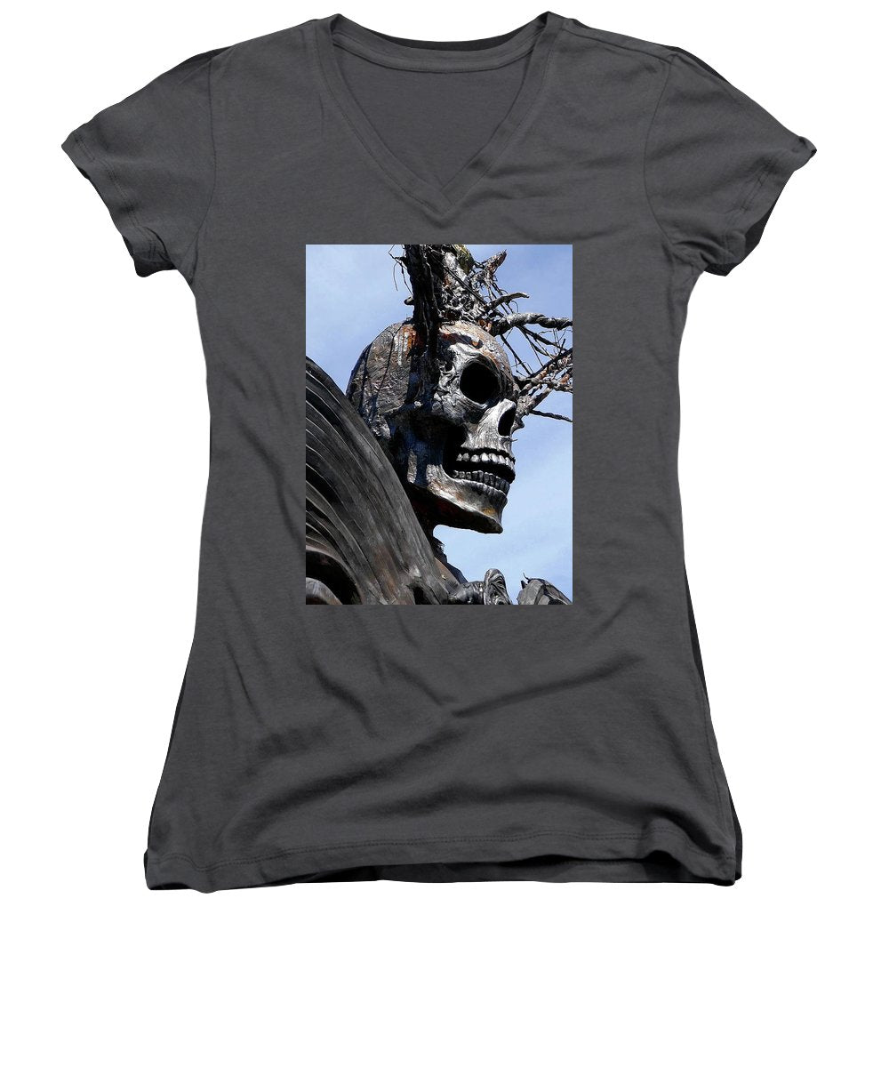 Skull Warrior - Women's V-Neck - Fry1Productions