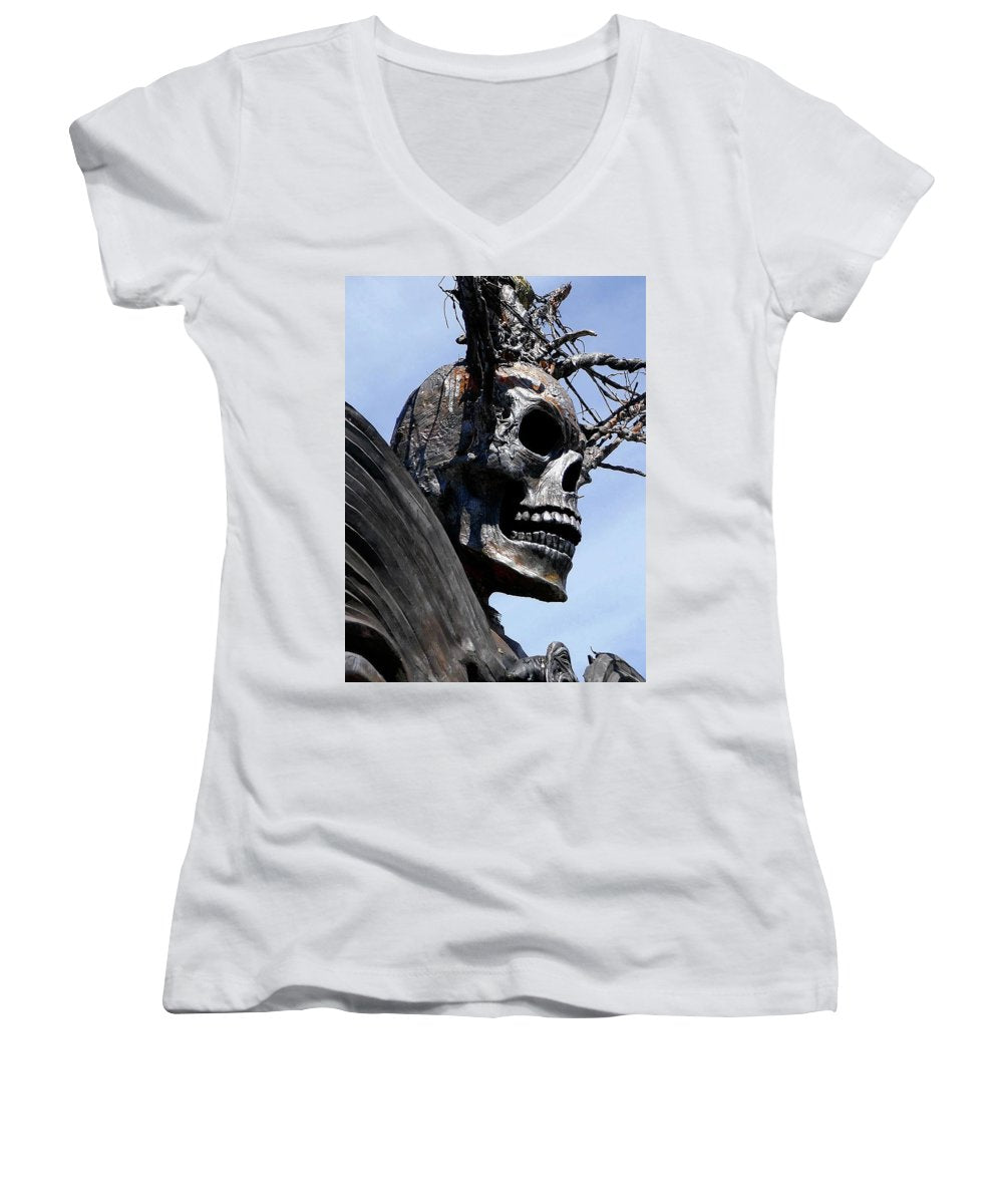 Skull Warrior - Women's V-Neck - Fry1Productions