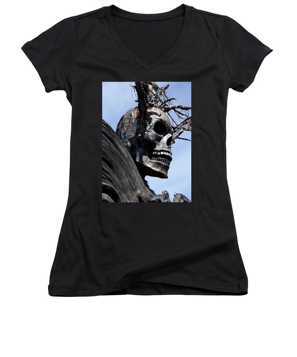 Skull Warrior - Women's V-Neck - Fry1Productions