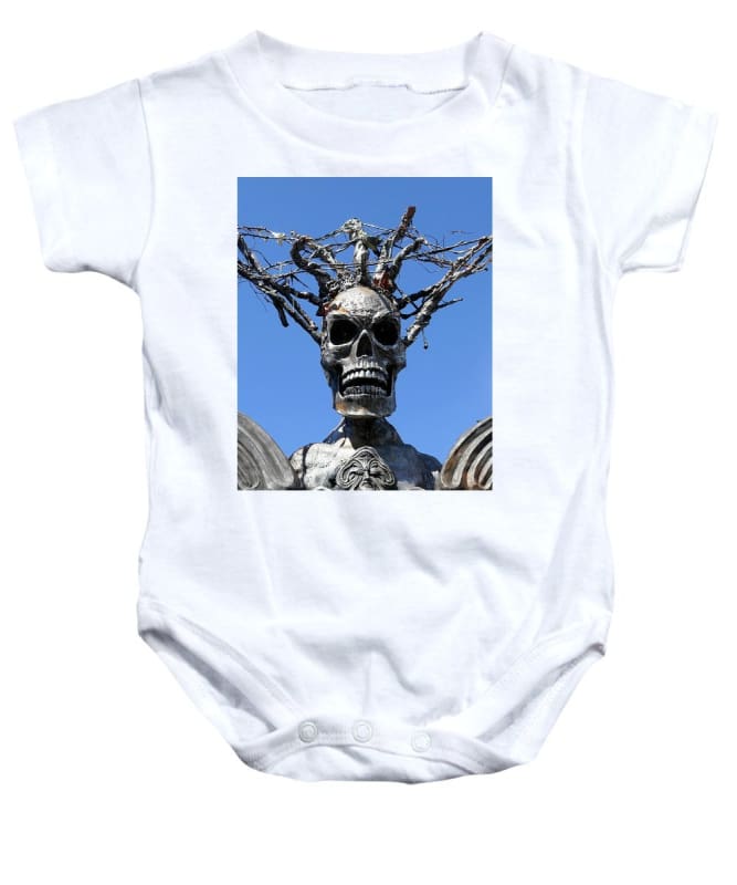 "Skull Warrior Stare" - Baby Onesie - Fry1Productions