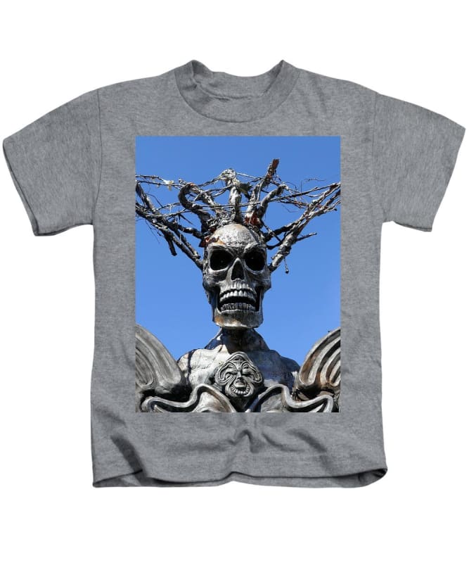"Skull Warrior Stare" - Kids T-Shirt - Fry1Productions