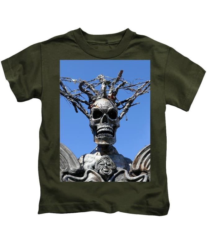 "Skull Warrior Stare" - Kids T-Shirt - Fry1Productions