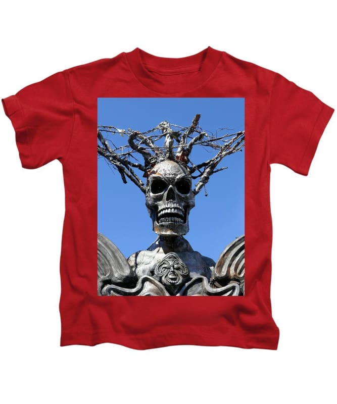 "Skull Warrior Stare" - Kids T-Shirt - Fry1Productions