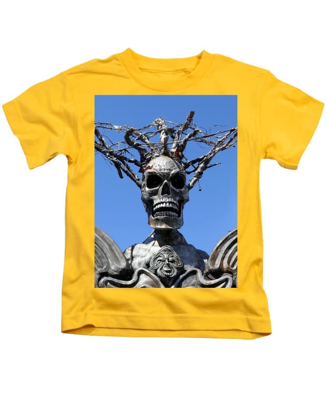 "Skull Warrior Stare" - Kids T-Shirt - Fry1Productions